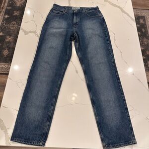 Vintage Old Navy 90s Y2K Rigid Blue Jeans Womens Size 14 Long High Rise Tapered